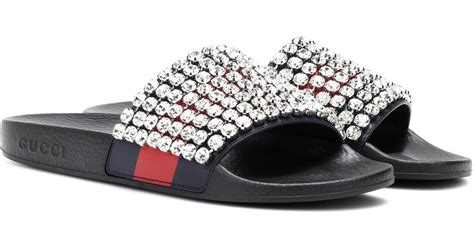 gucci crystal.slides.womens size.10|Gucci laid back slides.